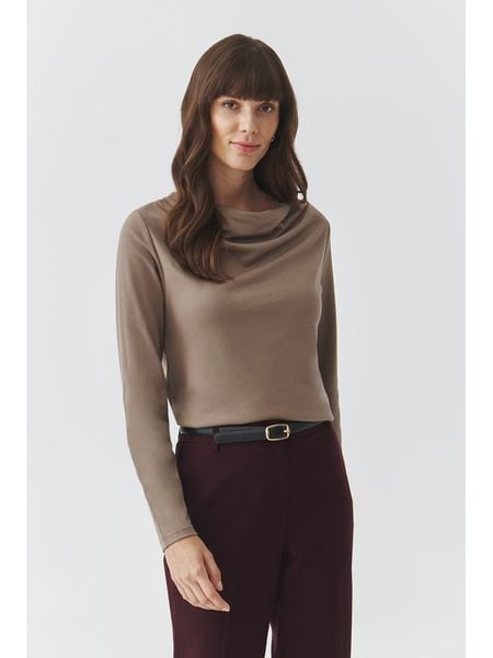 TATUUM Bluzka "Rita" w kolorze szarobrązowym rozmiar: XXL. Brązowe bluzki damskie Tatuum, xxl, bez wzorów, bez kołnierzyka, bez ramiączek. Za 91.56 zł.