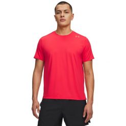 Koszulka do biegania męska Under Armour Velociti Pro. Czerwone t-shirty sportowe męskie Under Armour, m, z elastanu, bez ramiączek, do biegania. Za 296.75 zł.