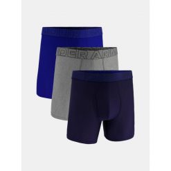 Bokserki męskie Under Armour M Perf Tech Mesh 6in Mix Mix, 3-pak. Niebieskie bokserki męskie Under Armour, bez wzorów, z meshu. Za 272.99 zł.