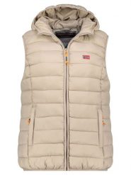 Geographical Norway Kamizelka pikowana "Vatikolor" w kolorze beżowym rozmiar: L. Brązowe kamizelki damskie Geographical Norway, l. Za 127.35 zł.