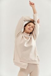 Bluza do jogi Moonholi Comfy Milky Way Sweatshirt z asymetrycznym krojem. Brązowe bluzy bez kaptura damskie MOONHOLI, xs, z dzianiny. Za 429.00 zł.