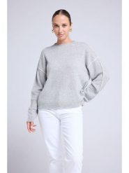 Maison Héritage Cashmere Kaszmirowy sweter w kolorze szarym rozmiar: L/XL. Szare swetry klasyczne damskie Maison Héritage Cashmere, l, z kaszmiru, bez kołnierzyka. Za 435.11 zł.