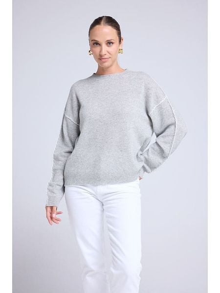 Maison Héritage Cashmere Kaszmirowy sweter w kolorze szarym rozmiar: L/XL. Szare swetry klasyczne damskie Maison Héritage Cashmere, l, z kaszmiru, bez kołnierzyka. Za 480.90 zł.