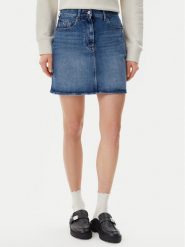 Tommy Jeans Spódnica jeansowa DW0DW20136 Niebieski Mom Fit. Niebieskie spódniczki damskie Tommy Jeans, bez wzorów, z bawełny. Za 179.99 zł.