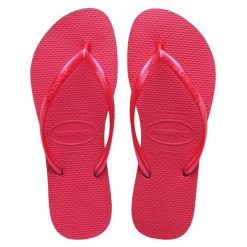 Japonki basenowe damskie Havaianas Pink Fever. Czerwone klapki damskie Havaianas, bez wzorów, bez obcasa. Za 71.99 zł.