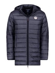 Geographical Norway Płaszcz pikowany "Amigobadge" w kolorze granatowym rozmiar: XXL. Niebieskie płaszcze męskie Geographical Norway, xxl, bez wzorów. Za 149.31 zł.