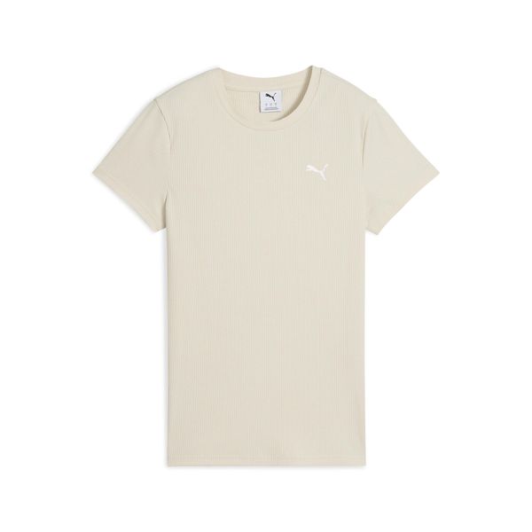 Damska koszulka prążkowana ESS ELEVATED PUMA Alpine Snow White. Białe t-shirty damskie Puma, s, bez wzorów, z materiału, bez kołnierzyka. Za 147.00 zł.