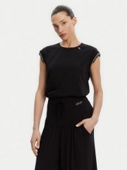 Liu Jo Bluzka WA5158 J5003 Czarny Regular Fit. Czarne bluzki damskie Liu Jo, s, bez wzorów, z bawełny, bez ramiączek. Za 229.99 zł.