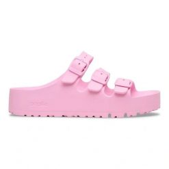 Birkenstock Florida III Flex Platform EVA Fondant Pi Klapki damskie. Czerwone klapki damskie Birkenstock, bez wzorów, bez obcasa. Za 249.99 zł.