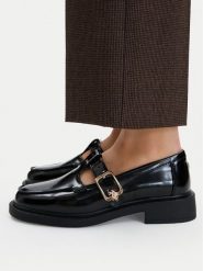 U.S. Polo Assn. Półbuty EO-PALOMA001W/GY1 Czarny. Czarne półbuty damskie U.S. Polo Assn., bez wzorów, ze skóry, bez obcasa, na płaskiej podeszwie. Za 259.99 zł.