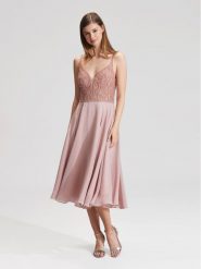 Hey Kyla Sukienka koktajlowa 5AC106HK Różowy Slim Fit. Czerwone sukienki damskie Hey Kyla, bez wzorów, z syntetyku, wizytowe, bez kołnierzyka, bez ramiączek. Za 409.99 zł.