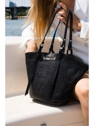 Maison héritage PARIS Shopper bag "Lumi" w kolorze czarnym - 30 x 29 x 11 cm rozmiar: onesize. Czarne shopper bag damskie maison héritage PARIS, bez wzorów, z materiału, na ramię, bez dodatków. Za 336.61 zł.