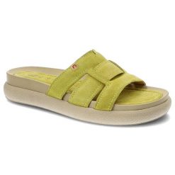 Żółte Klapki Nessi Wygodne Modne Buty. Żółte klapki damskie Nessi, bez wzorów, bez obcasa. Za 229.00 zł.
