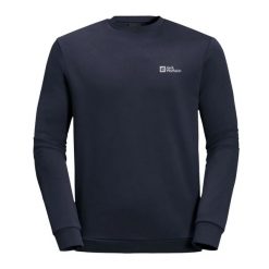 Bluza męska sportowa Jack Wolfskin ESSENTIAL CREWNECK. Niebieskie bluzy z kapturem męskie Jack Wolfskin, l, z bawełny. Za 189.00 zł.