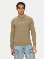G-Star Raw Bluza G-Script D26407-D257 6057 Khaki Regular Fit. Brązowe bluzy bez kaptura męskie G-Star, m, z bawełny. Za 219.99 zł.