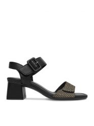 Remonte Sandały CEO-D1K51-04 Czarny. Czarne sandały damskie Remonte, bez wzorów, ze skóry, bez obcasa, na słupku. Za 369.99 zł.