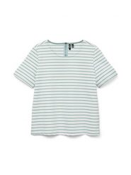 Vero Moda Koszulka w kolorze biało-miętowym rozmiar: XS. Białe bluzki damskie Vero Moda, xs, bez wzorów, bez kołnierzyka. Za 48.39 zł.
