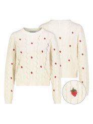 Eight2Nine Sweter w kolorze kremowo-czerwonym rozmiar: XL. Brązowe swetry klasyczne damskie Eight2Nine, xl, z bawełny, bez kołnierzyka. Za 113.99 zł.