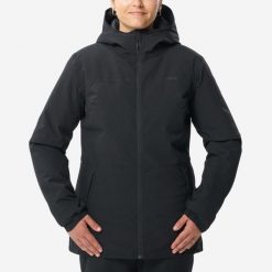 Kurtka narciarska damska Wedze 100. Czarne kurtki damskie WED'ZE, xl, bez wzorów, z materiału, bez kaptura, narciarskie. Za 199.99 zł.