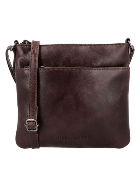 HIDE & STITCHES Skórzana torebka "Porto" w kolorze ciemnobrązowym - 20 x 18 x 2 cm rozmiar: onesize. Brązowe torebki klasyczne damskie HIDE & STITCHES, bez wzorów, z materiału, bez dodatków. Za 170.07 zł.