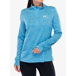 Bluza z zamkiem damska Under Armour UA Tech Twist 1/2 Zip. Niebieskie bluzy sportowe damskie Under Armour, bez wzorów, bez ramiączek, bez kaptura. Za 169.99 zł.