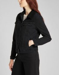 LEE SHERPA RIDER DAMSKA KURTKA JEANSOWA BLACK PARKER L54VOKSS 112140288. Czarne kurtki damskie Lee, l, bez wzorów, z jeansu, bez kaptura. Za 359.99 zł.