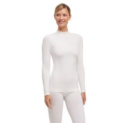 Damska koszulka z długim rękawem Falke Warm. Białe bluzki sportowe damskie Falke, m, z dzianiny, bez kołnierzyka, bez ramiączek. Za 369.00 zł.