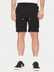 Resteröds Szorty materiałowe Malone 55251 6441 Czarny Regular Fit. Czarne szorty męskie Resteröds, z materiału, bez kołnierzyka. Za 169.99 zł.