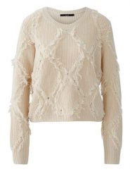 Oui Sweter w kolorze beżowym rozmiar: 40. Brązowe swetry klasyczne damskie Oui, z wełny, bez kołnierzyka. Za 165.31 zł.