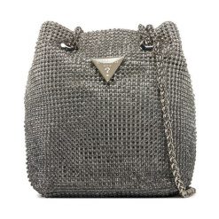 Torebka Guess. Szare torebki klasyczne damskie Guess, z aplikacjami, bez dodatków. Za 479.99 zł.