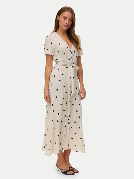 Vero Moda Sukienka koszulowa Joan 10343501 Beżowy Regular Fit. Brązowe sukienki damskie Vero Moda, m, bez wzorów, z wiskozy, bez kołnierzyka, bez ramiączek, koszulowe. Za 236.99 zł.
