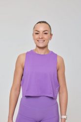 Koszulka Infinite Cropped Tank Top – fioletowa. Fioletowe bluzki sportowe damskie OOSC, xl, bez wzorów, z materiału, bez ramiączek. Za 147.99 zł.