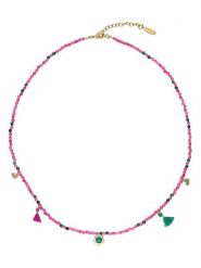 HIPANEMA Pozłacany naszyjnik "Yoyo" z kamieniami szlachetnymi - dł. 43 cm rozmiar: onesize. Różowe naszyjniki damskie HIPANEMA, pozłacane. Za 76.04 zł.