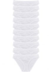 Figi (10 par). Białe figi damskie bonprix, bez wzorów. Za 82.99 zł.