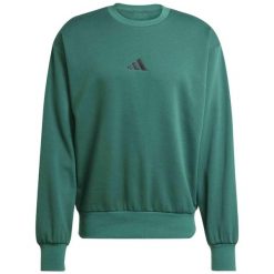Bluza męska adidas Essentials Feelcozy Fleece. Zielone bluzy bez kaptura męskie Adidas, m, z bawełny. Za 141.99 zł.