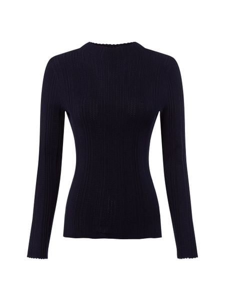 Marie Lund sweter z koronkowej dzianiny Kobiety niebieski, L. Niebieskie swetry klasyczne damskie Marie Lund, l, z dzianiny, bez kołnierzyka. Za 199.95 zł.