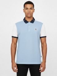 Geographical Norway Koszulka polo "Kedilim" w kolorze biało-błękitnym rozmiar: L. Białe koszulki polo męskie Geographical Norway, l, bez wzorów, z bawełny, bez ramiączek. Za 109.95 zł.