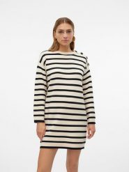 Vero Moda Sukienka w kolorze kremowym rozmiar: M. Brązowe sukienki damskie Vero Moda, na co dzień, m, bez wzorów, z włókna, bez kołnierzyka, bez ramiączek, mini, proste. Za 148.96 zł.