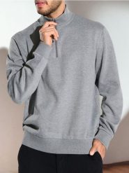 Bluza z półgolfem - szary. Szare bluzy bez kaptura męskie Sinsay, l. W wyprzedaży za 24.99 zł.