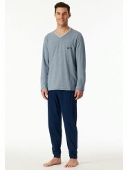 Schiesser Piżama w kolorze błękitno-granatowym rozmiar: 56. Niebieskie piżamy męskie Schiesser, bez wzorów, bez ramiączek. Za 152.99 zł.