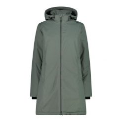 Płaszcz damski turystyczne CMP 32Z1406. Zielone płaszcze damskie CMP, xl, bez wzorów, z materiału, sportowe. Za 299.99 zł.