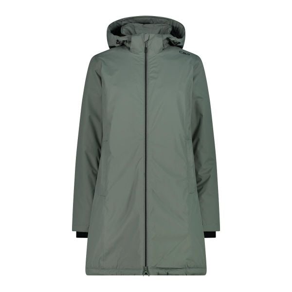 Płaszcz damski turystyczne CMP 32Z1406. Zielone płaszcze damskie CMP, l, bez wzorów, z materiału, sportowe. Za 299.99 zł.
