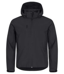 Clique Classic Softshell Hoody – 3-warstwowy, 96% poliester z recyklingu – Black. Czarne kurtki softshell damskie CLIQUE, m, bez wzorów, z poliesteru, z kapturem. Za 303.99 zł.