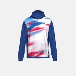 Bluza sportowa męska Head Topspin. Niebieskie bluzy sportowe męskie HEAD, bez wzorów, klasyczne, bez kołnierzyka, bez ramiączek. Za 342.00 zł.