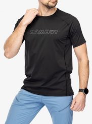 Koszulka szybkoschnąca meska Mammut Selun FL Logo T-Shirt. Czarne t-shirty męskie Mammut, m, bez wzorów, z poliesteru, bez kołnierzyka. Za 289.95 zł.