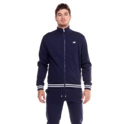 Bluza z bawełna z zamek błyskawiczny na co dzień. Niebieskie bluzy bez kaptura męskie LEONE 1947 APPAREL, m, z bawełny. W wyprzedaży za 244.18 zł.