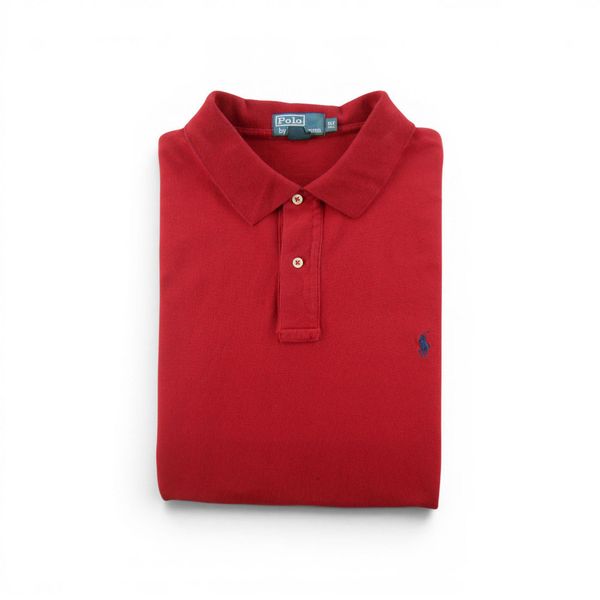 Second life - Polo Ralph Lauren koszulka męska krótkie rękawy - Stan dobry. Czerwone koszulki polo męskie Ralph Lauren, m, bez wzorów, z materiału, bez ramiączek. Za 106.46 zł.