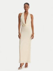 Bardot Sukienka wieczorowa Nola 59814DB2 Beżowy Slim Fit. Brązowe sukienki damskie BARDOT, bez wzorów, z syntetyku, wizytowe, bez kołnierzyka, bez ramiączek. Za 819.99 zł.