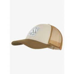 Czapka z daszkiem Rab Dihedral Badge Cap - pebble/oak. Brązowe czapki męskie RAB, bez wzorów, sportowe. Za 159.99 zł.