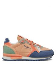 Pepe Jeans Sneakersy Brit Print G PGS40001 Pomarańczowy. Brązowe buty sportowe dziewczęce Pepe Jeans, z jeansu. Za 269.99 zł.
